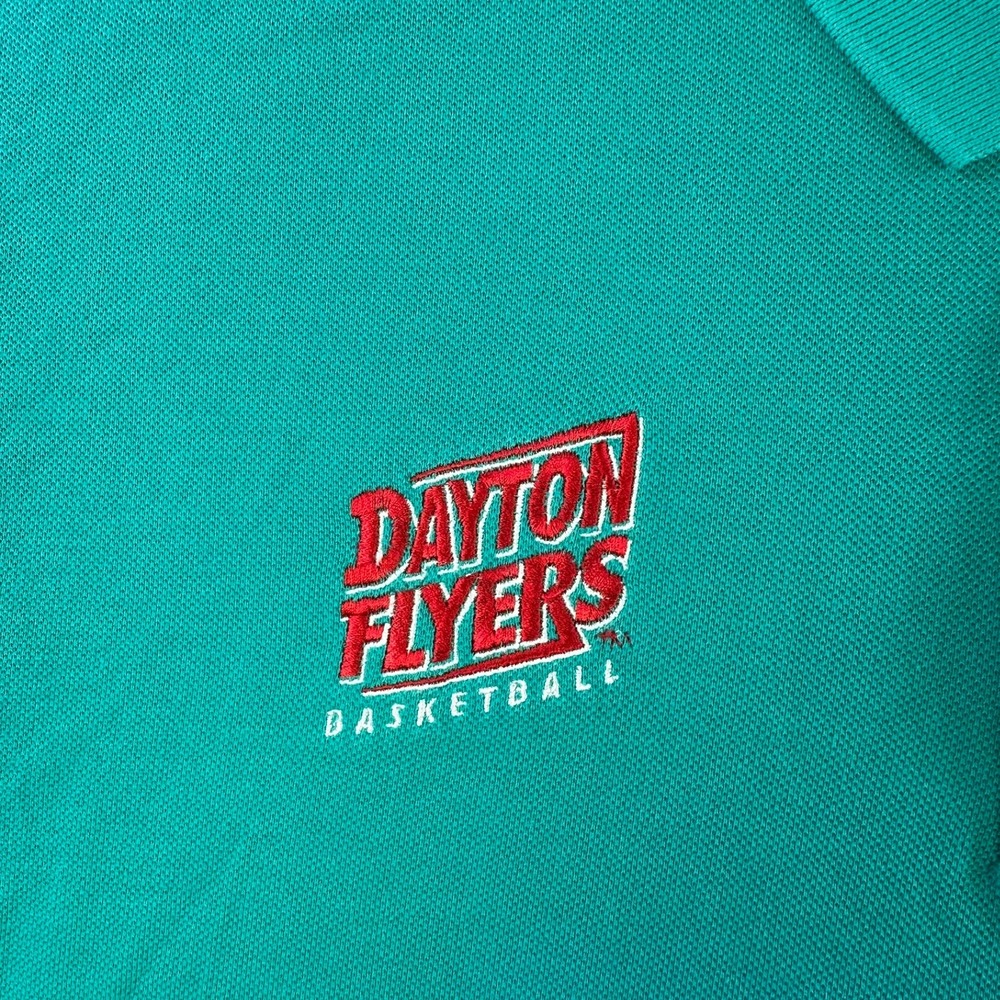 Lacoste Dayton Flyers Basketball Polo Shirt Mens 9 4XL Teal Green Pique Cotton - Picture 3 of 9